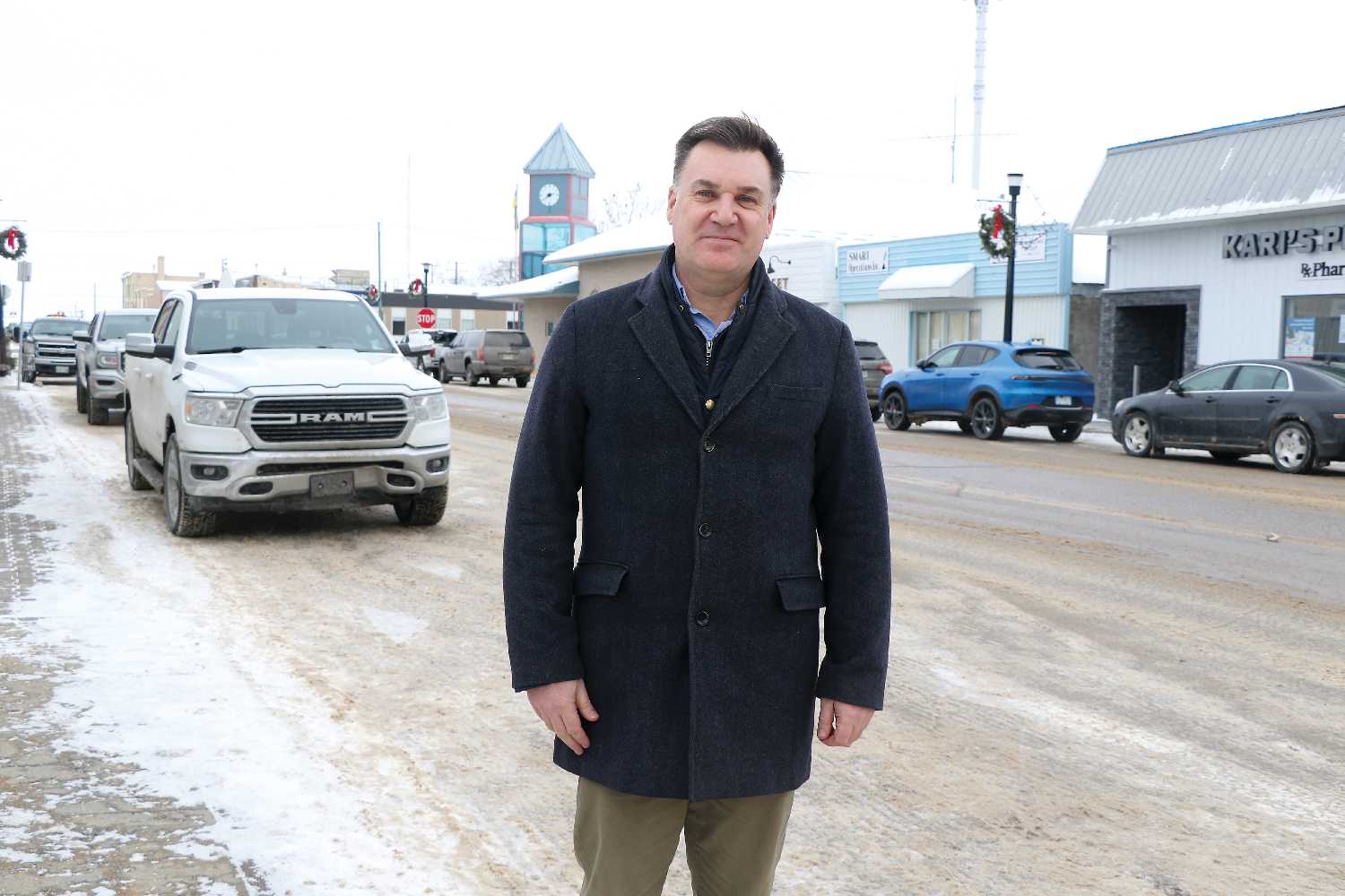 Souris-Moose Mountain MP Steven Bonk on Main Street Moosomin last week.